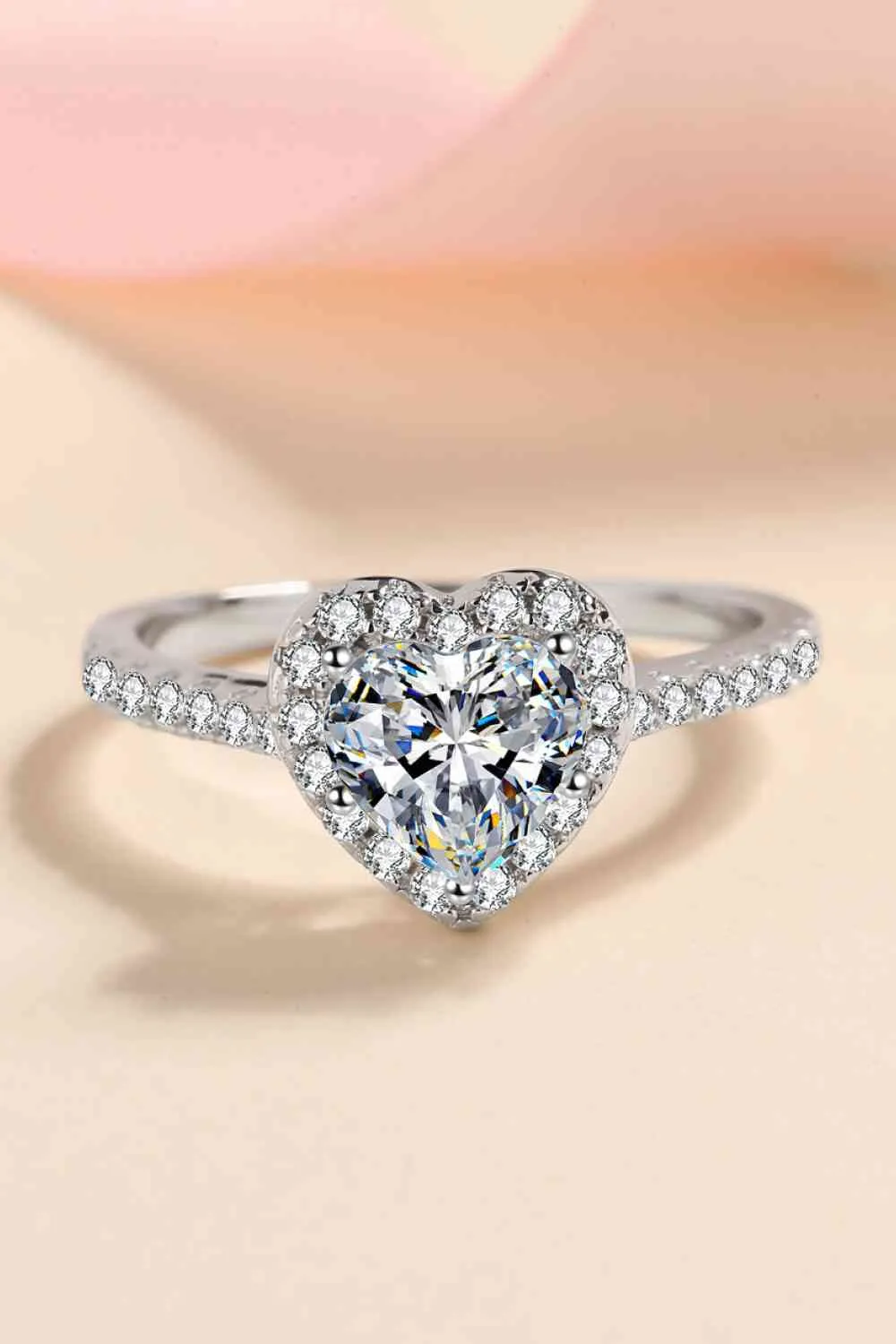 1 Carat Moissanite Heart-Shaped Ring