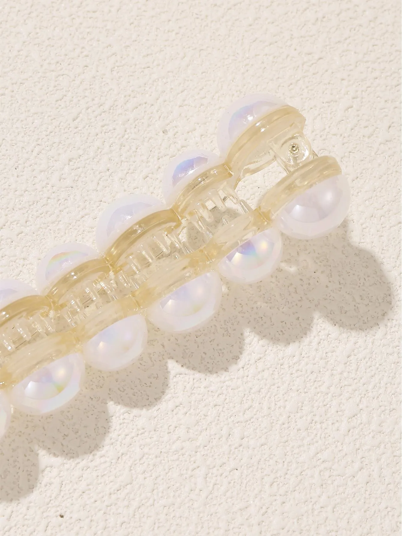 1pc Faux Pearl Decor Banana Clip