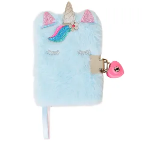 Accessorize London Girl's Fluffy Unicorn Lockable Journal Notebook