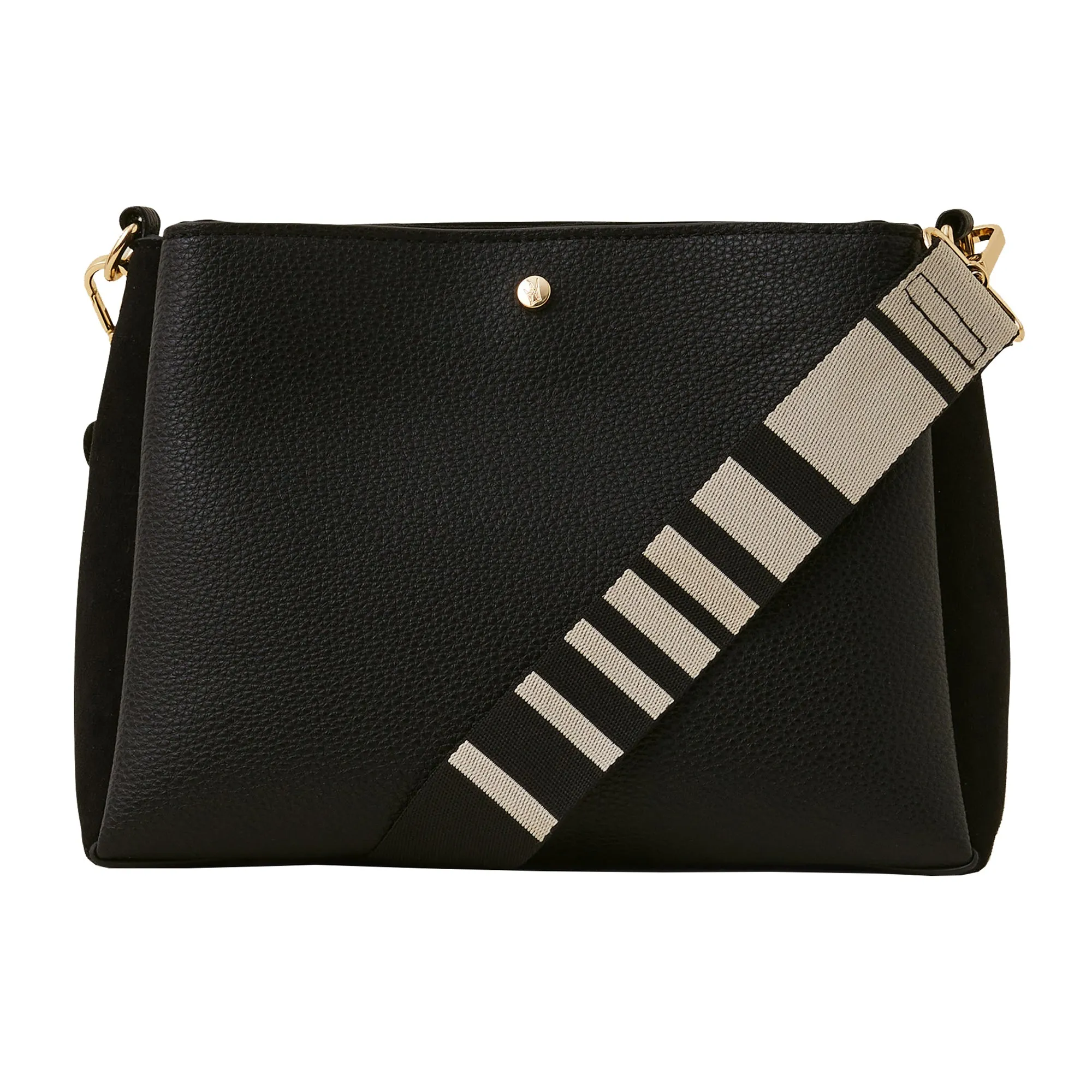 Accessorize London Women's Black Webbing Cross-body Bag