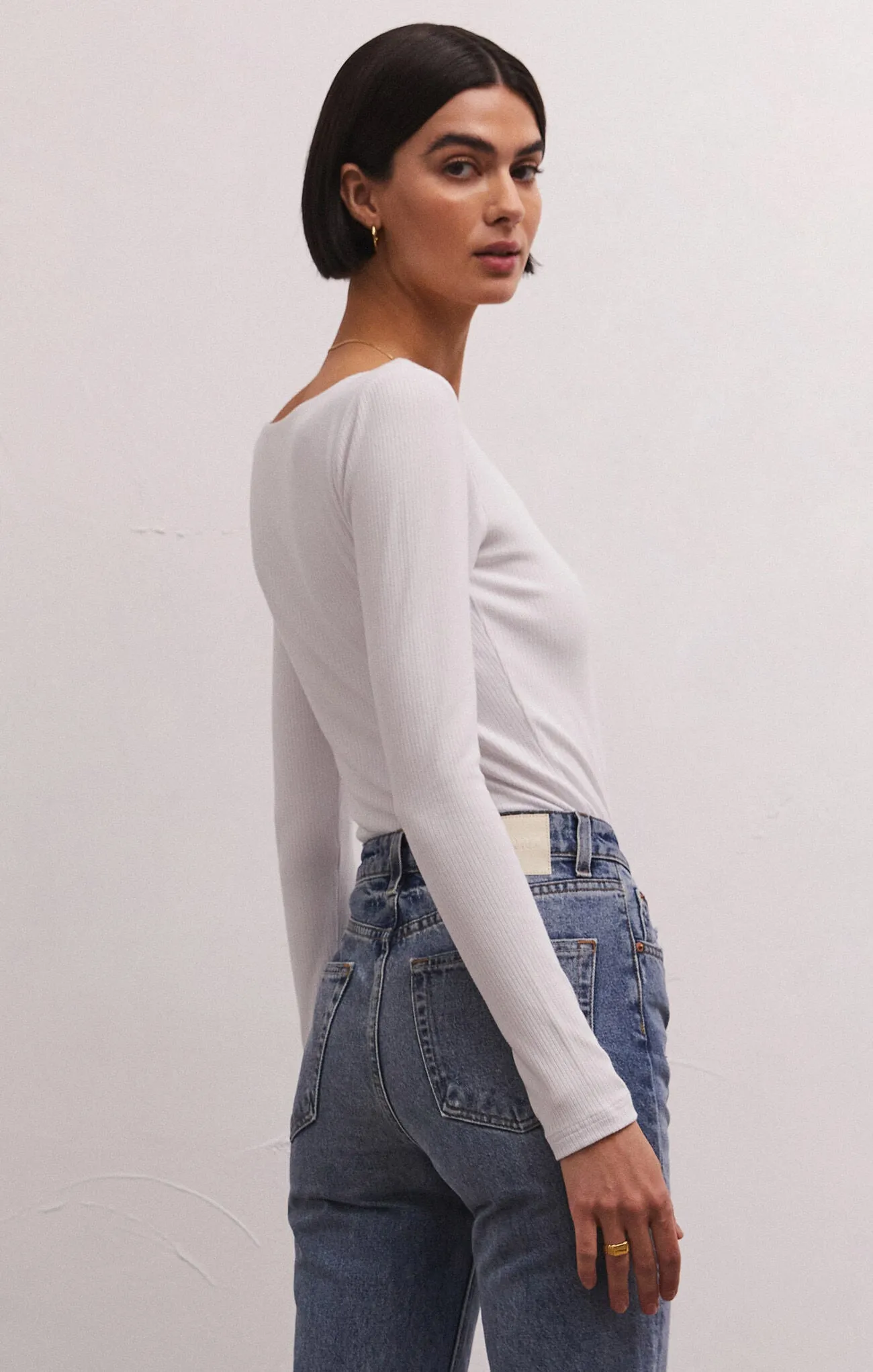 Aden V-Neck Rib Top