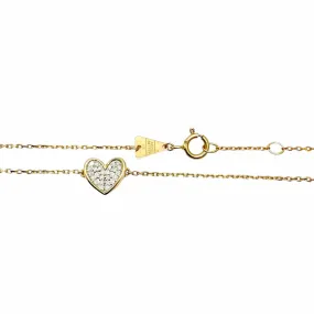 ADINA REYTER 14K Yellow Gold Pavé Diamond Heart Anklet