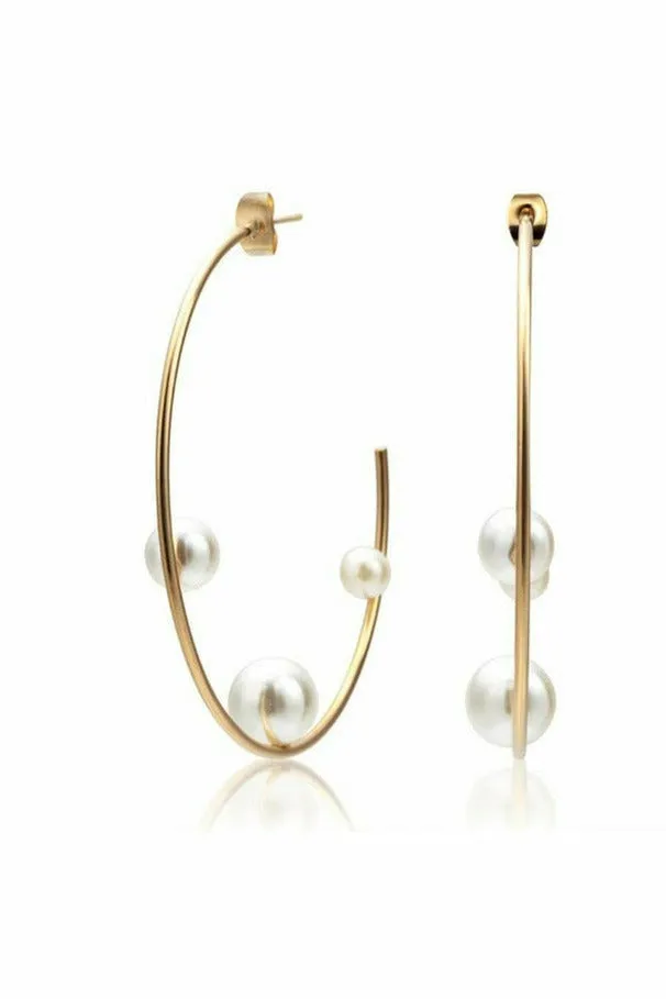 Allie Pearl Hoop Earring