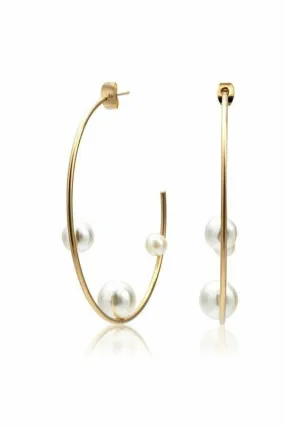 Allie Pearl Hoop Earring