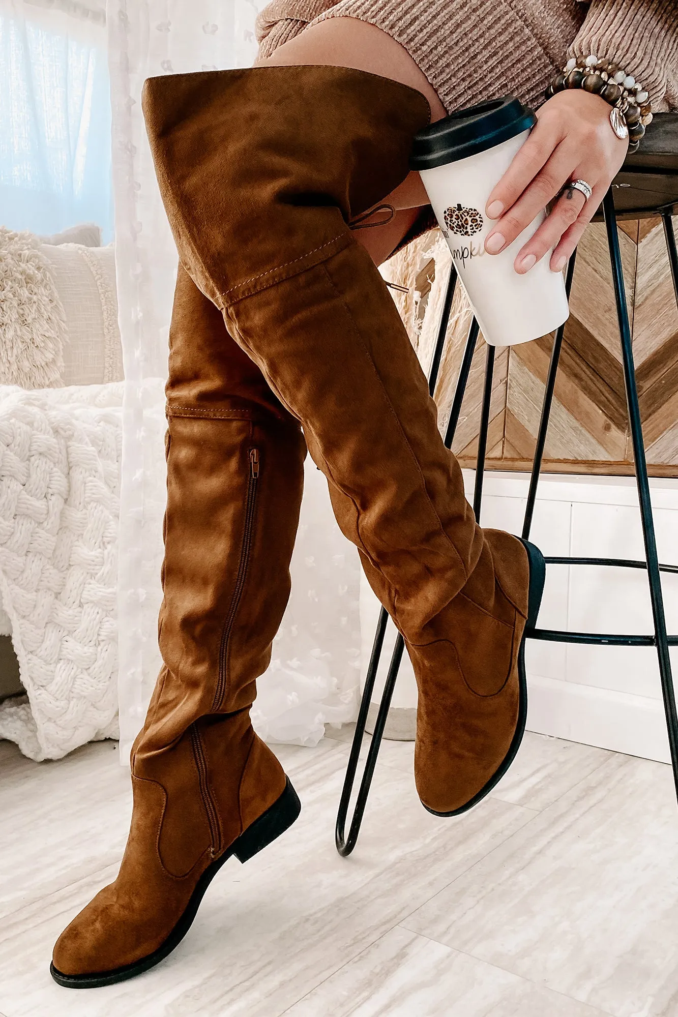 Alluring Ways Over The Knee Boots (Coffee)