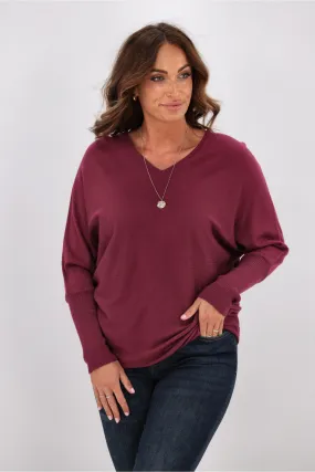 Alpine by Shine On Gigi Merino Batwing Top Orchid