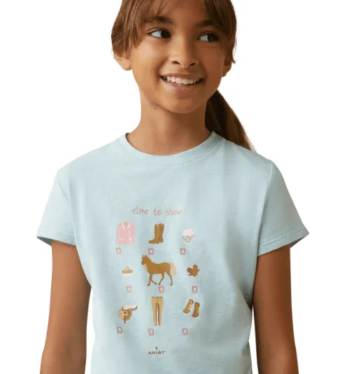 Ariat Girl's "Time To Show" Mosaic Blue Tee 10043739