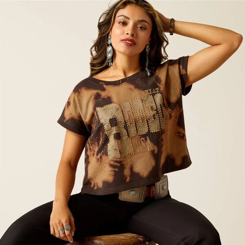 Ariat Women's Bleached Black & Tan Rodeo USA Tee 10051309