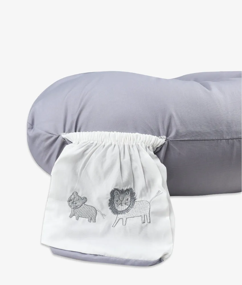 Baby Nursing Pillow - Grey Safari Theme