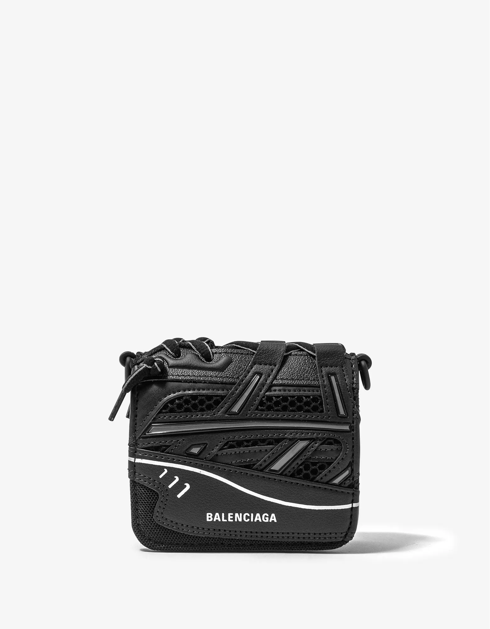 Balenciaga Black Sneakerhead Card Wallet with Strap