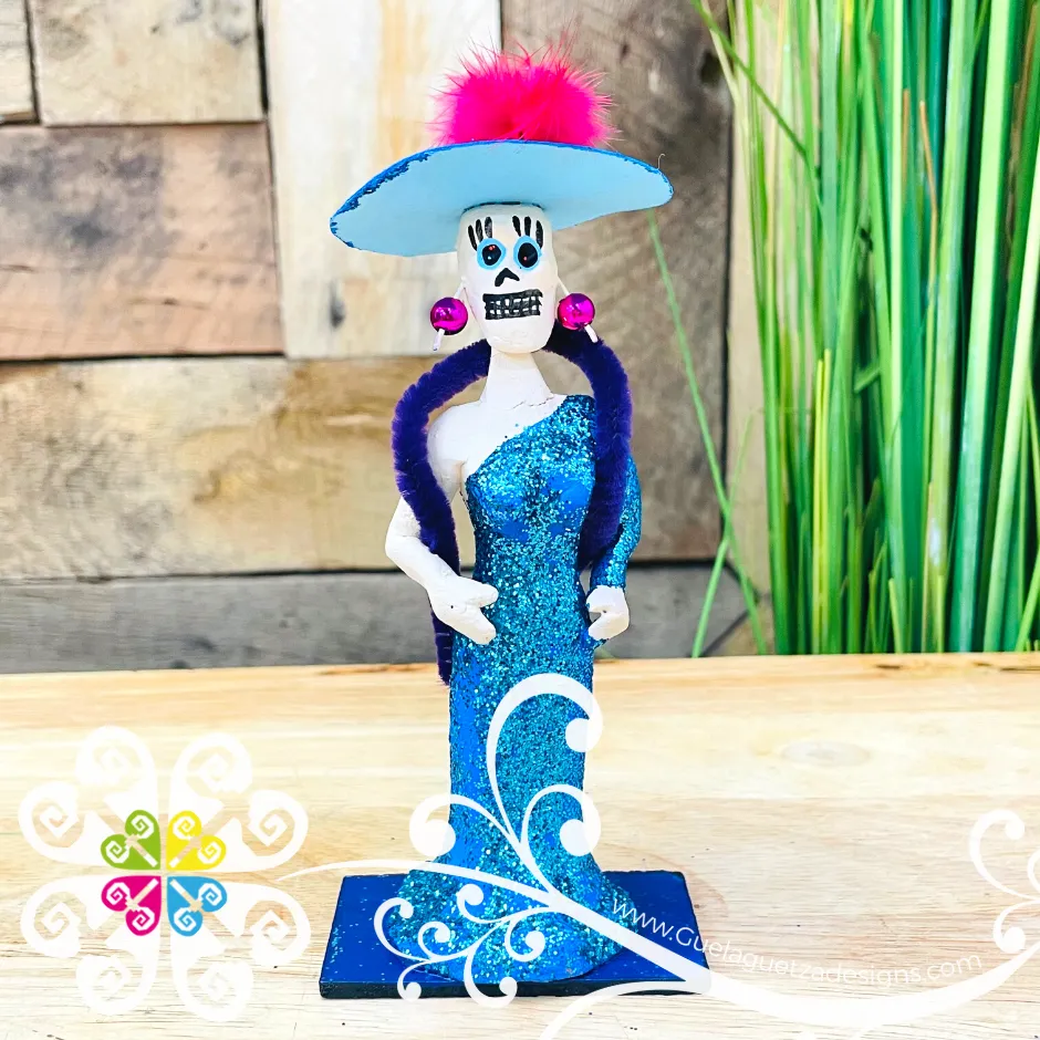 Blue Turquoise Little Clay Catrina - Catrina Brillantina