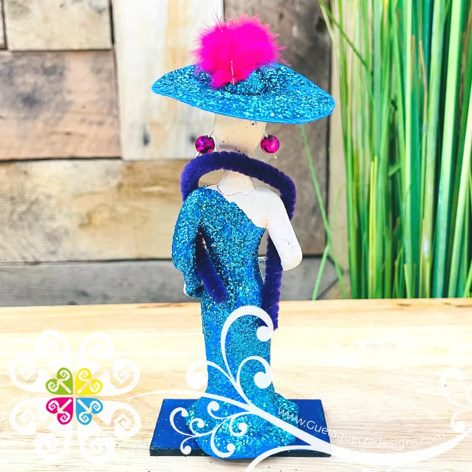 Blue Turquoise Little Clay Catrina - Catrina Brillantina