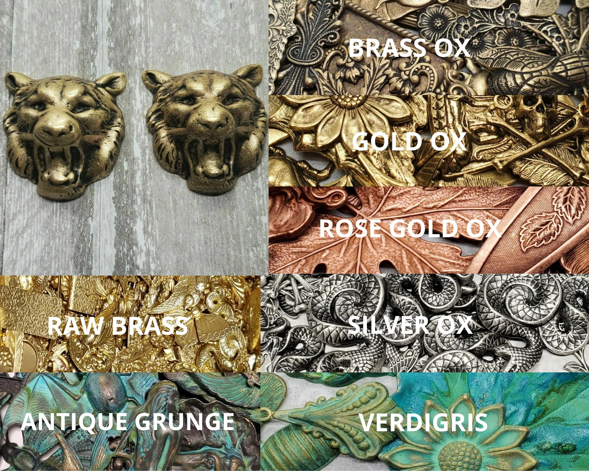 Brass Bear Head Stampings x 2 - 176RAT.