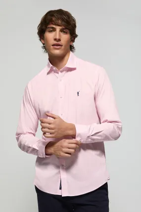 Camisa Slim de popelín rosa con logo Rigby Go