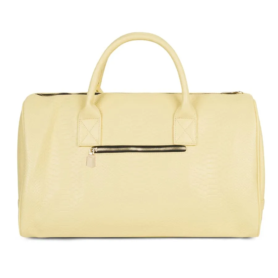 Canary Yellow Apollo 1 Faux Snakeskin Duffle Bag