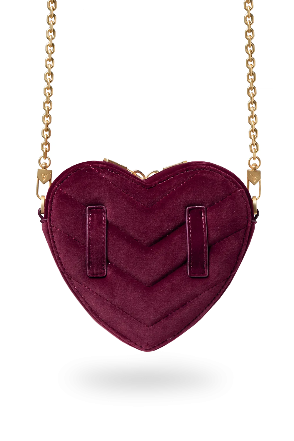 Candice Heart Bag Burgundy Velvet