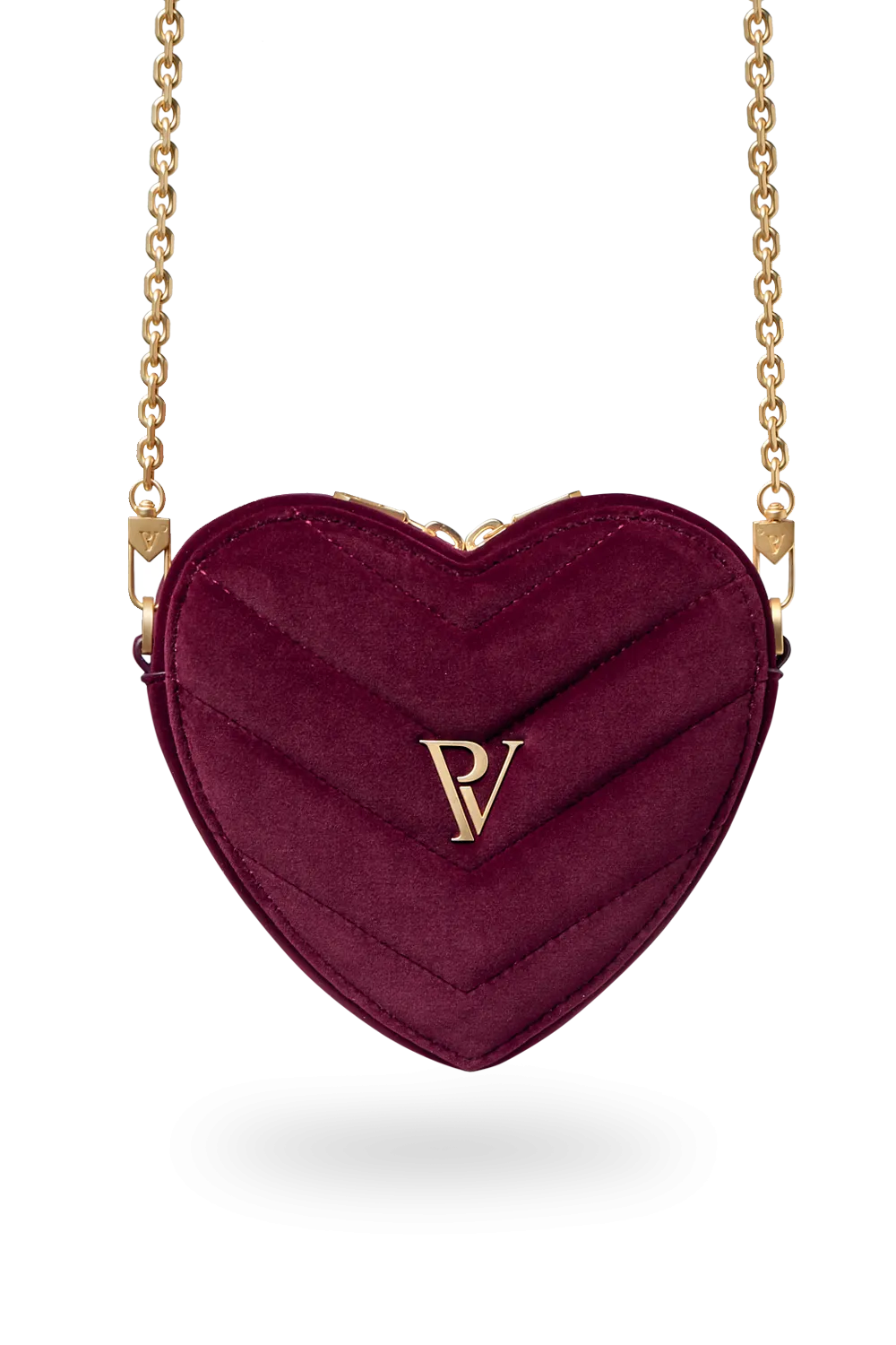 Candice Heart Bag Burgundy Velvet