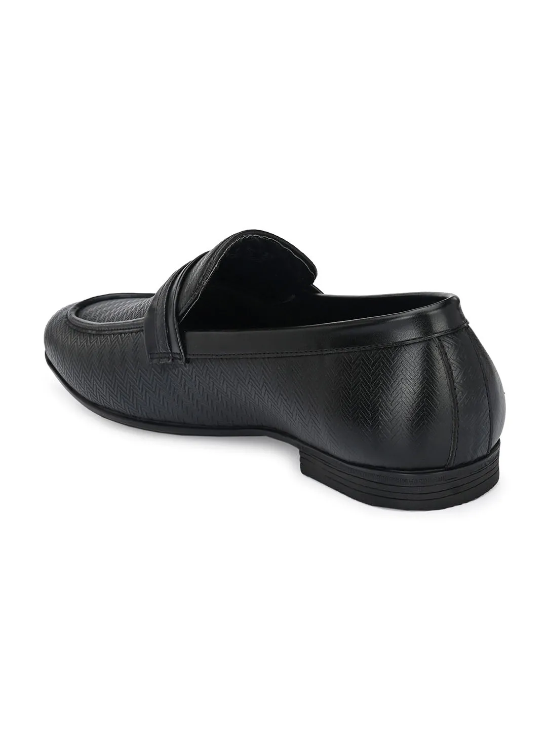 Capri Black Textured Slip-Ons