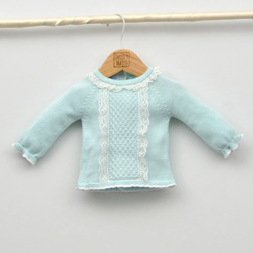 Conjunto bebés Mar perle con jersey y polaina