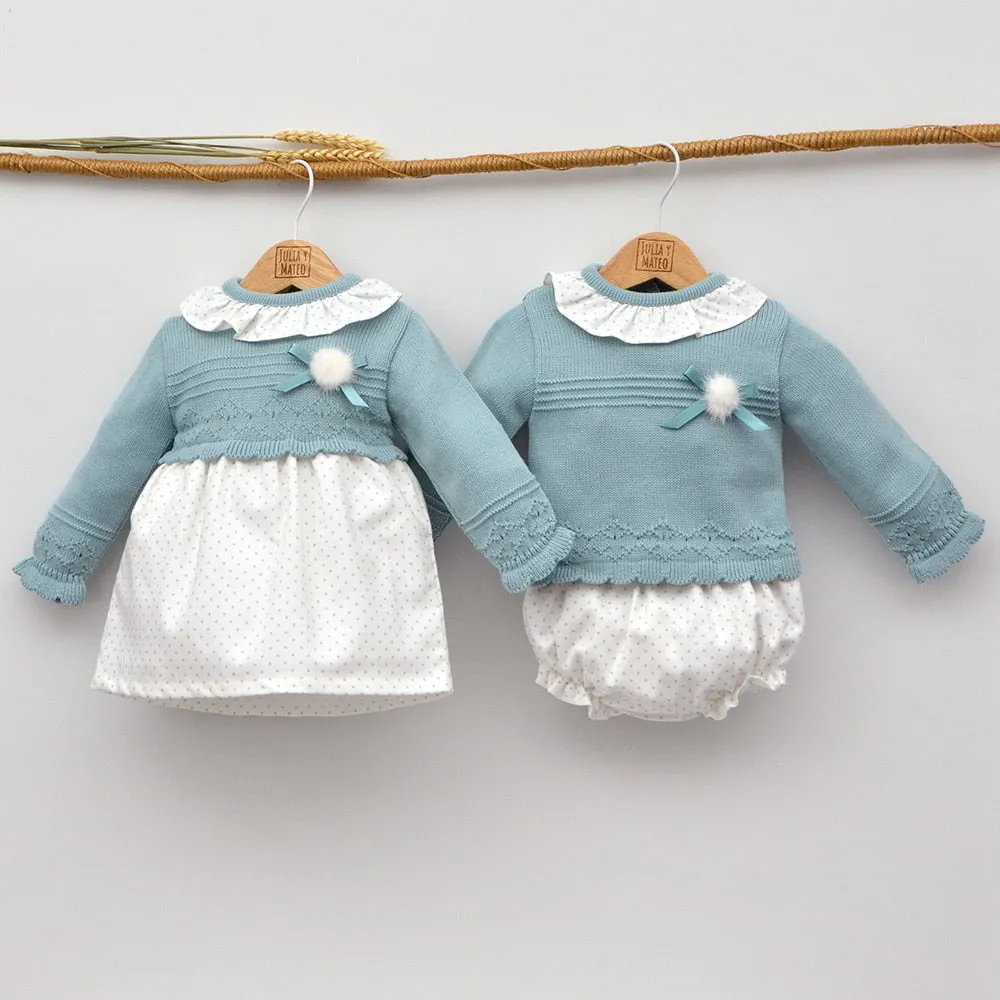 Conjunto bebés punto Tajo con jersey y polaina