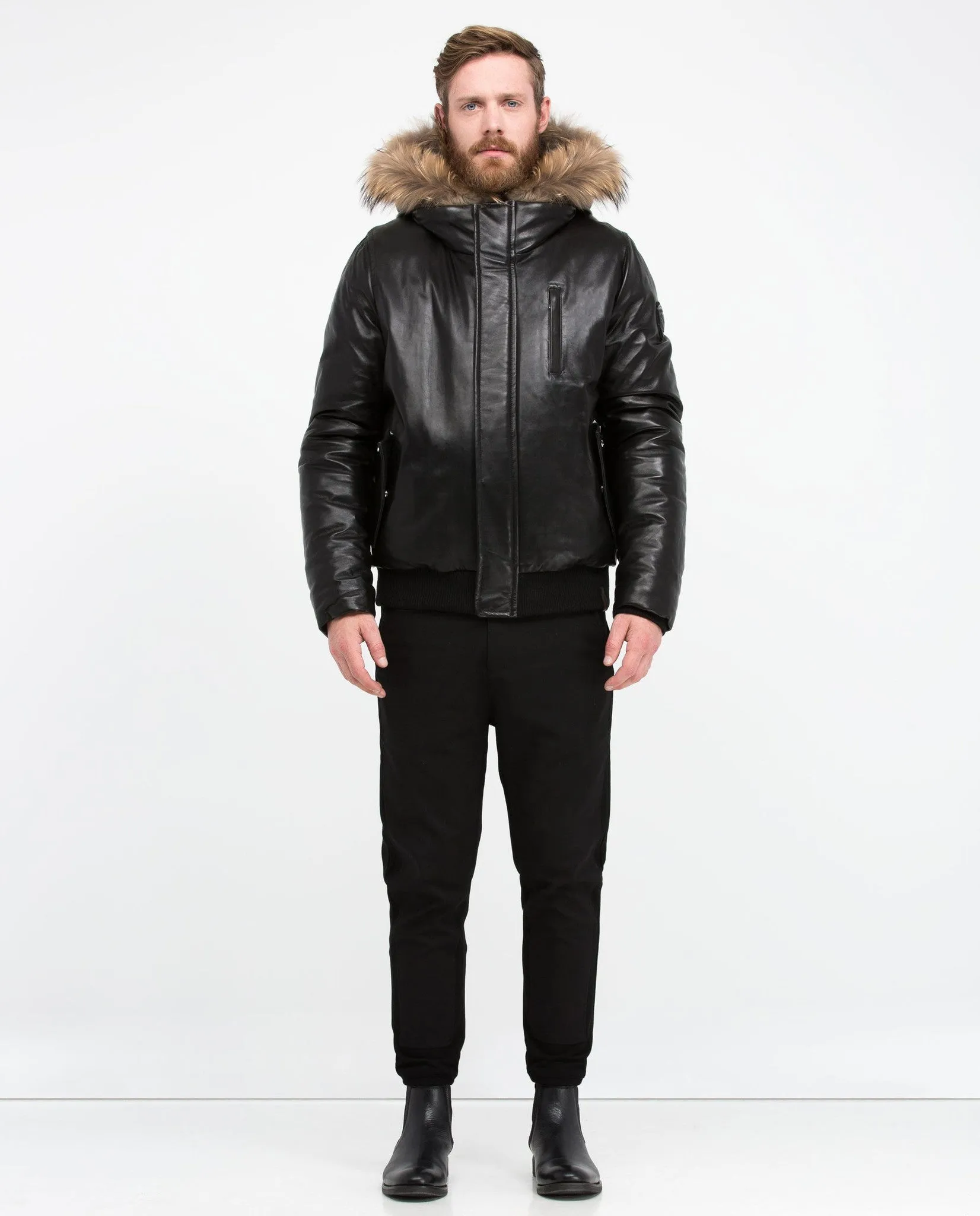 Crawley Leather Jacket With Fur Hood