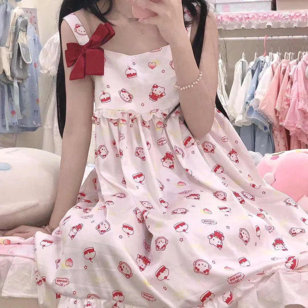 CUTE “HELLO KITTY” SLING DRESS BY70112