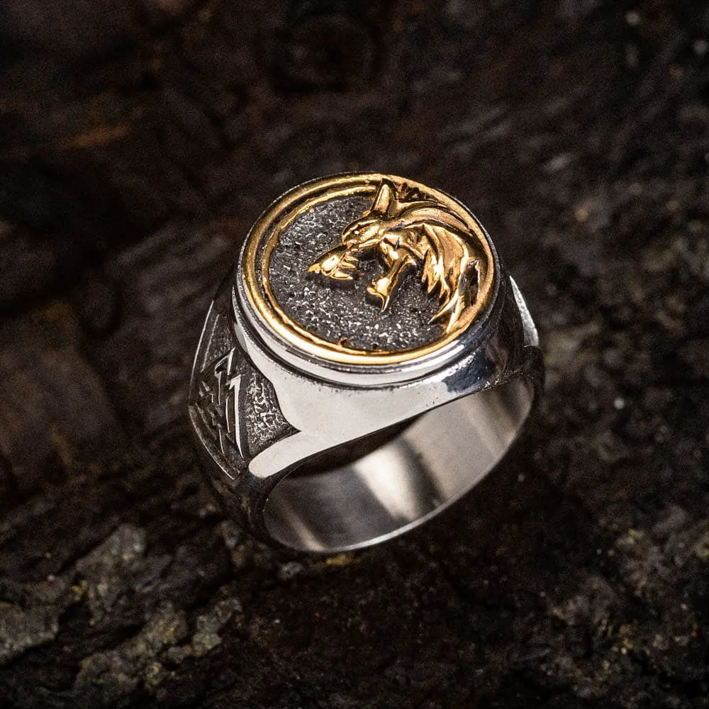 Dual Color Circular Stainless Steel Fenrir Ring