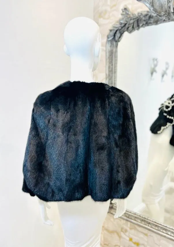 Fendi Pearl Embellished Mink Fur Jacket. Size 36IT