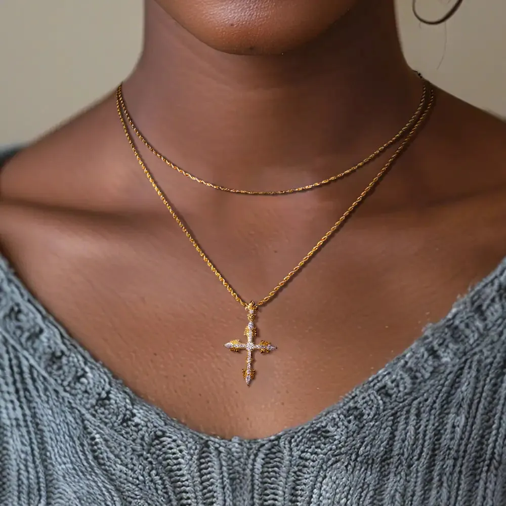 Fleur De Lis Cross Pendant