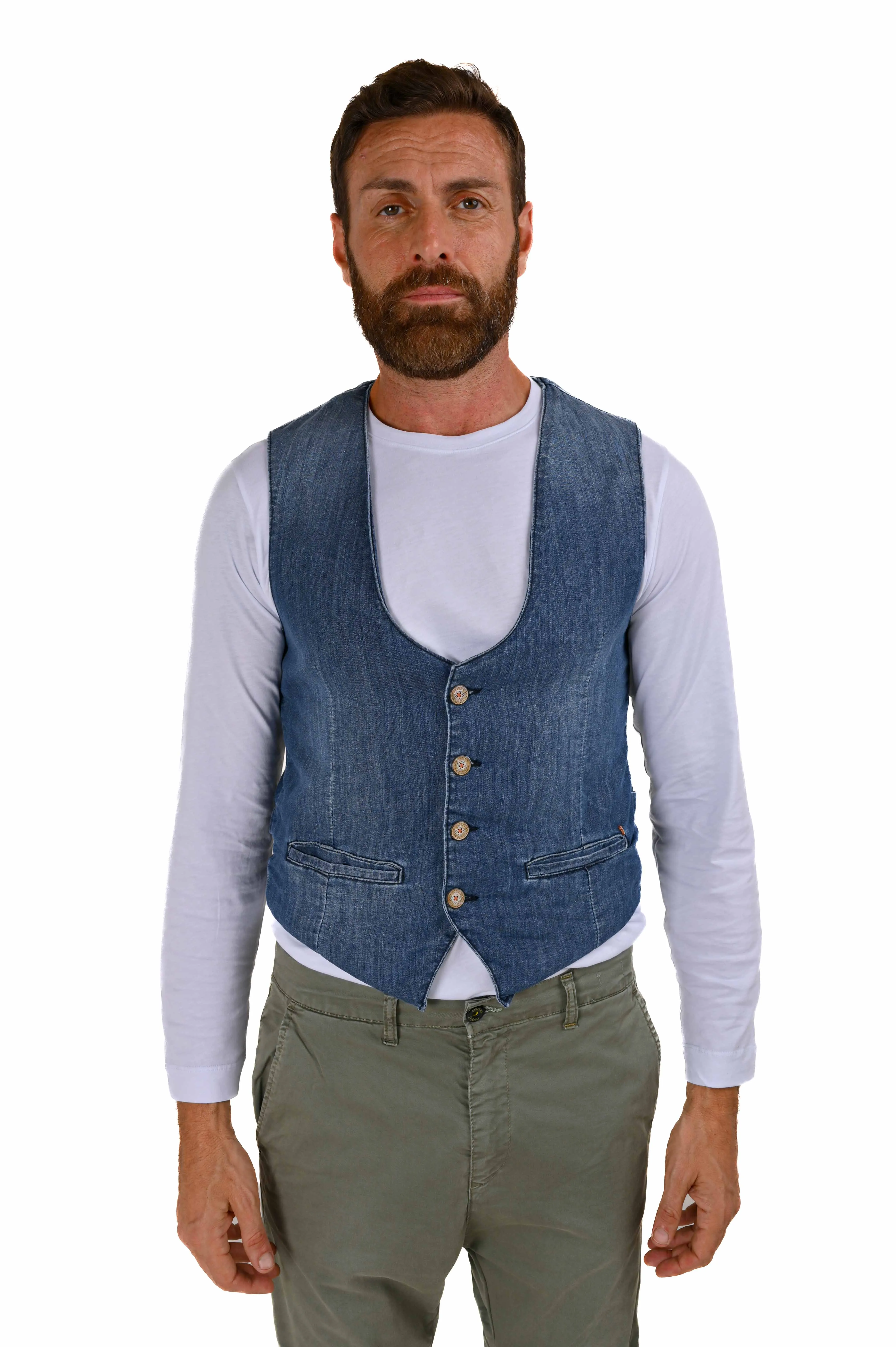 Gilet in cotone regular Raz Jeans Scuro SS22