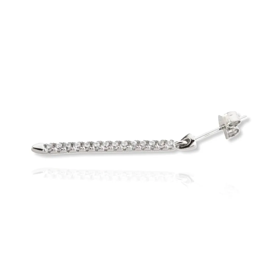 Long Pave Eternity Hanging Bar Stud