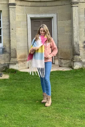 Luxuriously Soft Rainbow Scarf in Pastel