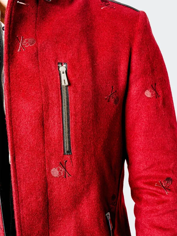 Maceoo Jacket | Peacoat CaptainSkull Red