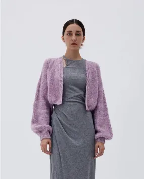 Mathilde Lavender Cropped Cardigan