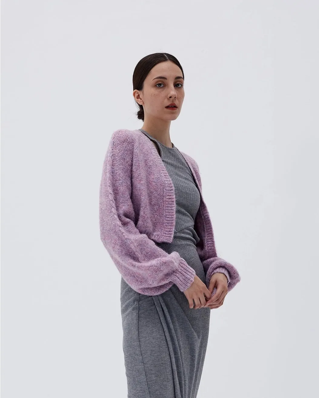 Mathilde Lavender Cropped Cardigan