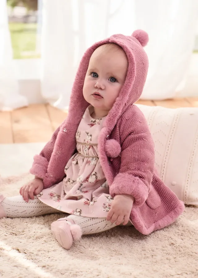 Mayoral Baby Girls Dusky Pink Knit Cardigan 2304