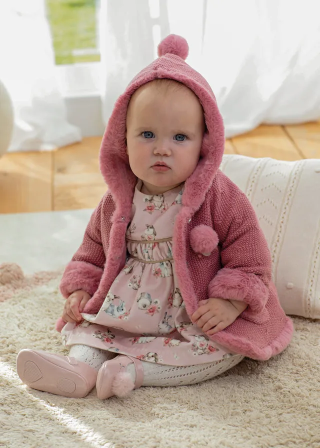 Mayoral Baby Girls Dusky Pink Knit Cardigan 2304