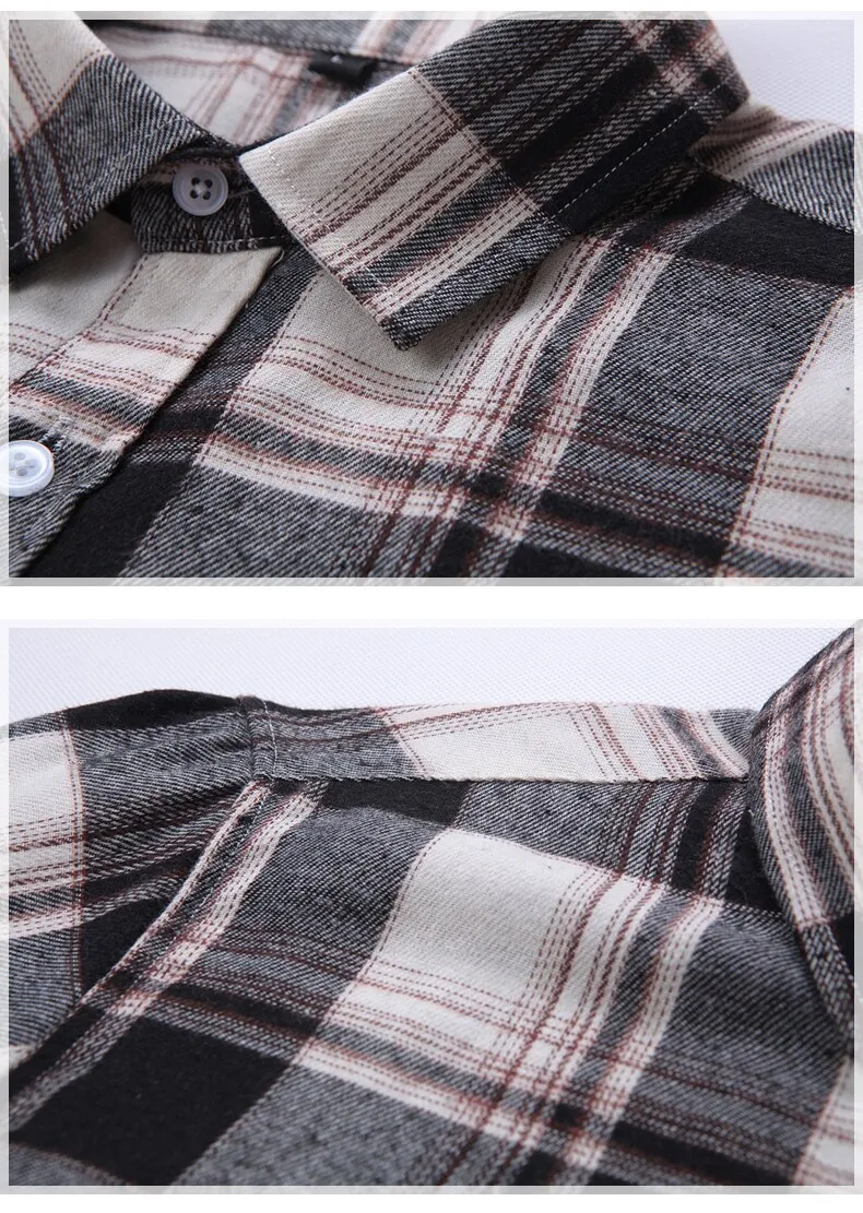 Men's Dress Shirts Long Sleeve Casual Plaid Office Slim Fit Chemise Homme Clothing Vintage Clothes Streetwear