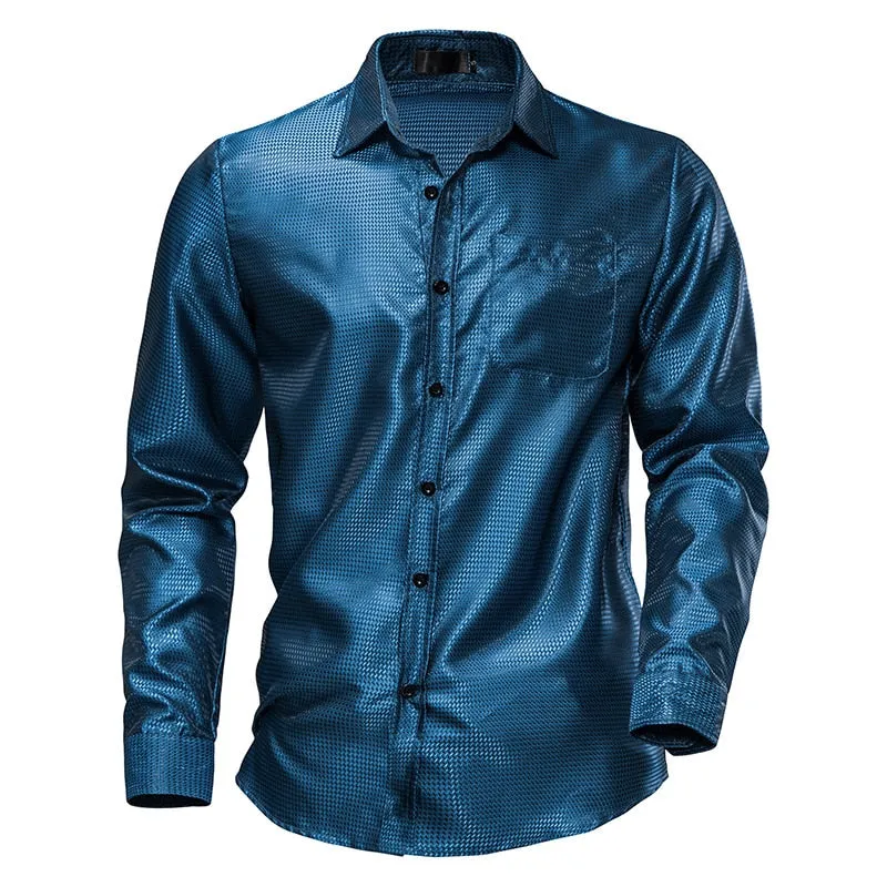 Men's Floral Black Dress Shirts Stylish Long Sleeve Steampunk arty Club Bar Social Shirt Chemise Homme