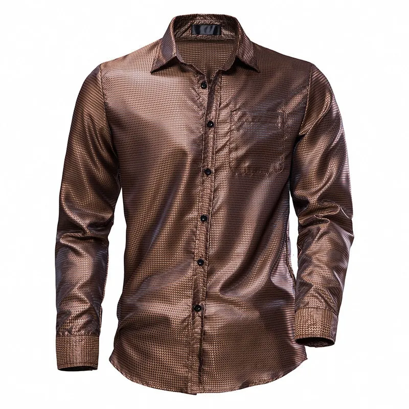 Men's Floral Black Dress Shirts Stylish Long Sleeve Steampunk arty Club Bar Social Shirt Chemise Homme