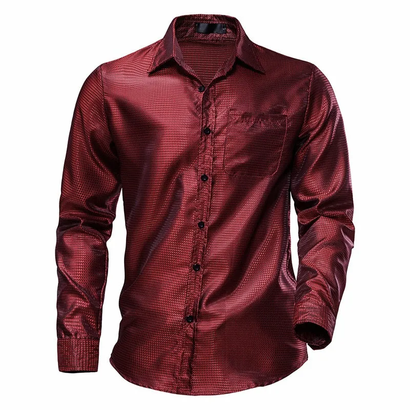 Men's Floral Black Dress Shirts Stylish Long Sleeve Steampunk arty Club Bar Social Shirt Chemise Homme