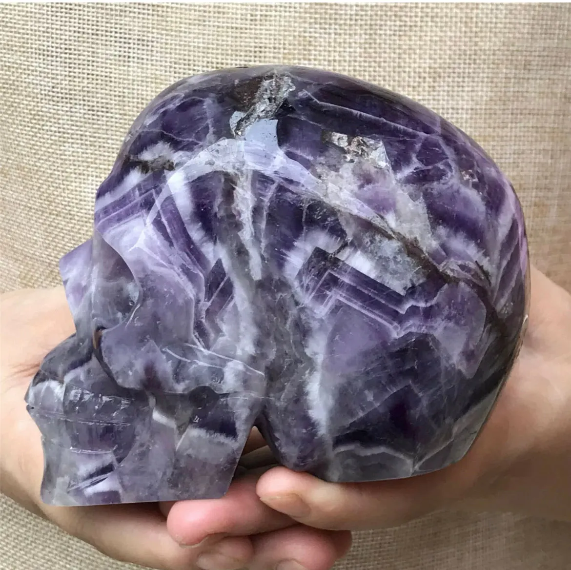 Natural Amethyst gemstone carved Skull