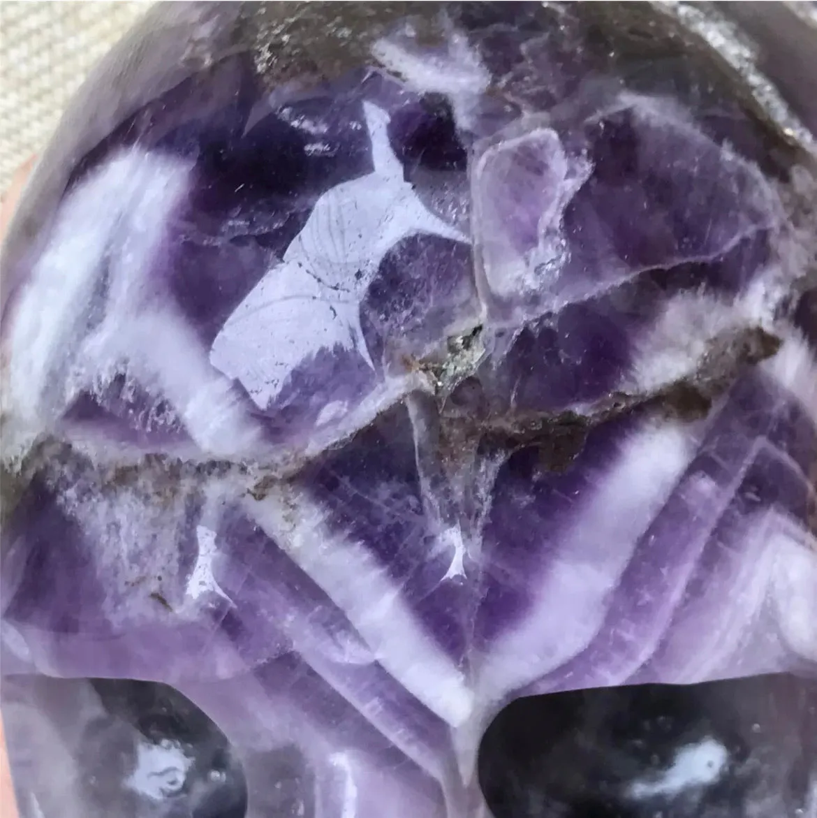 Natural Amethyst gemstone carved Skull