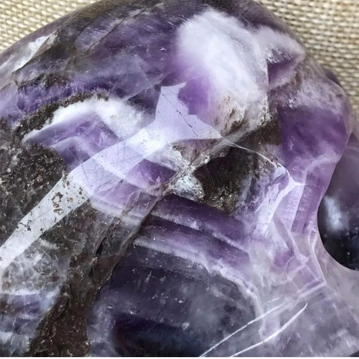 Natural Amethyst gemstone carved Skull