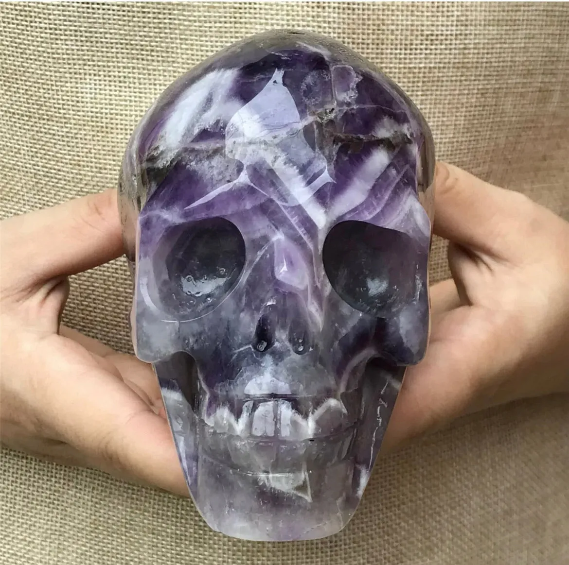 Natural Amethyst gemstone carved Skull