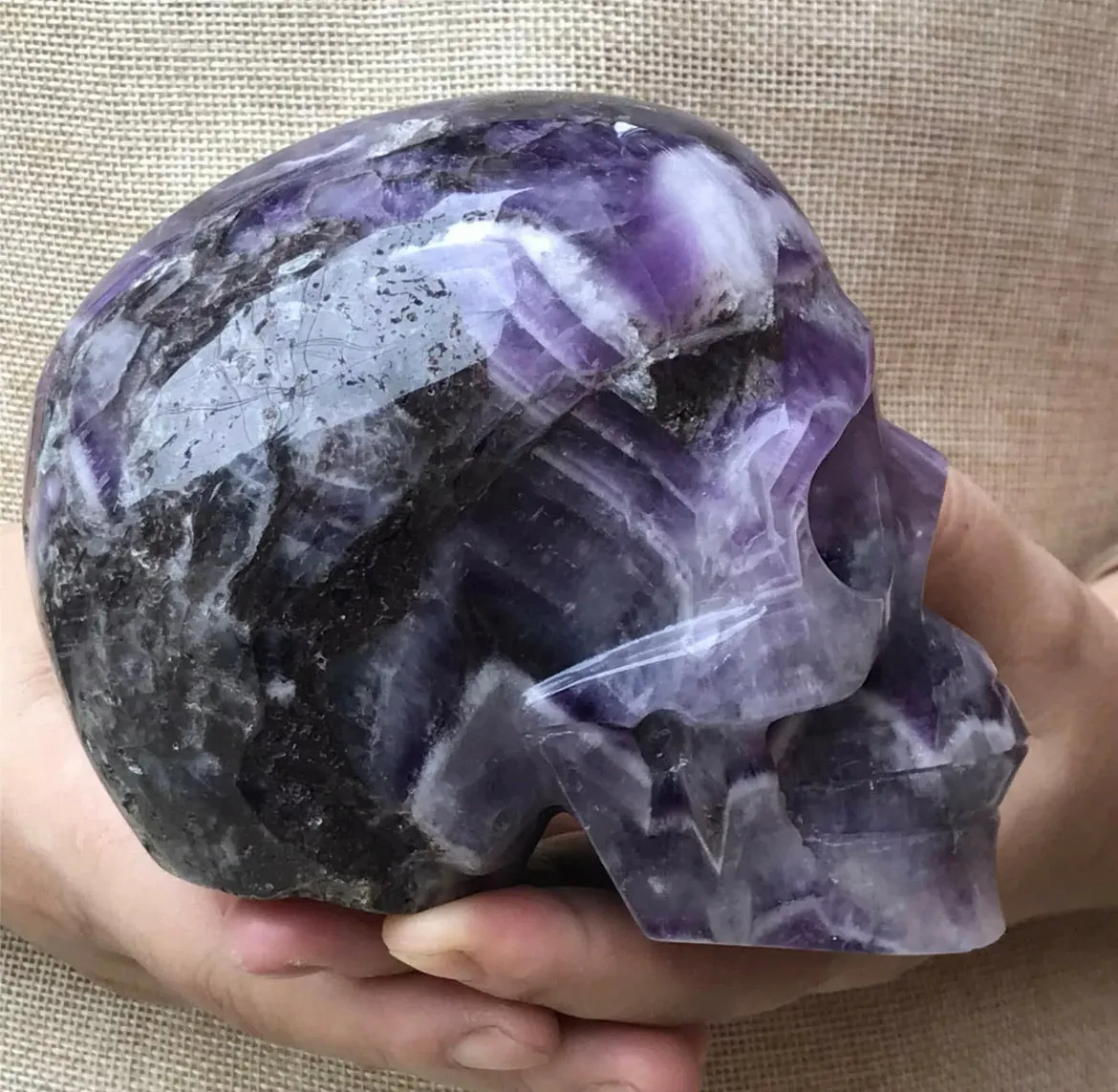 Natural Amethyst gemstone carved Skull