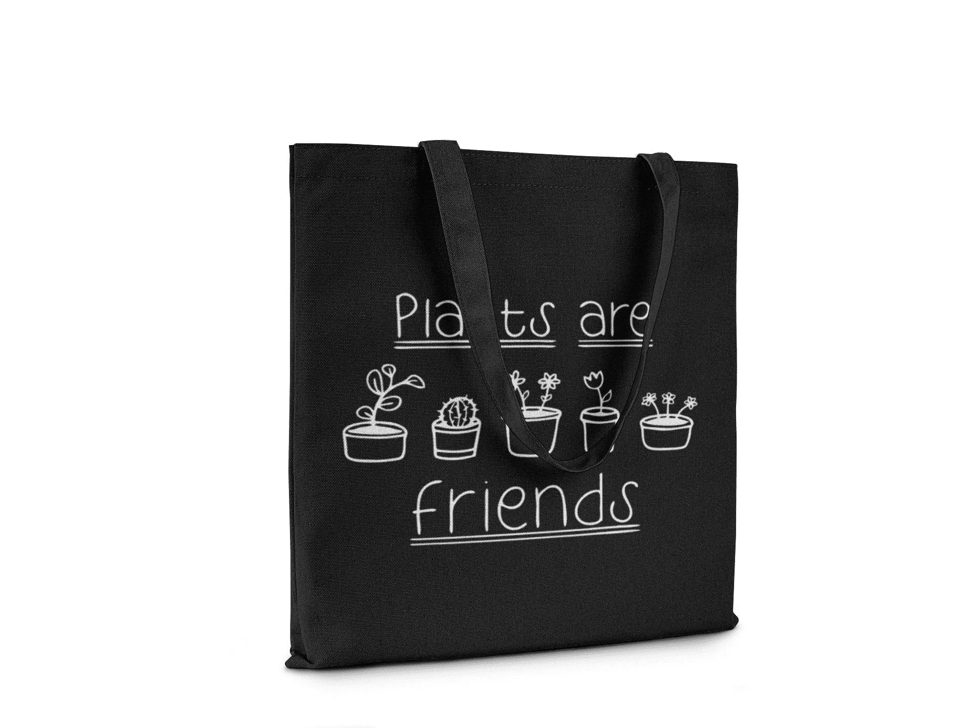 Plants are Friends || Organic Cotton Shoulder Tote Bag