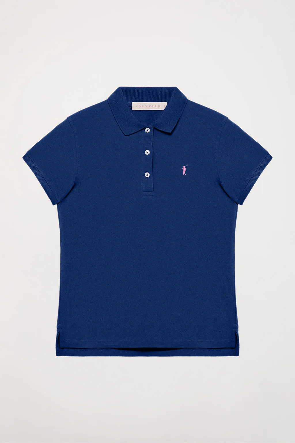 Polo de manga corta piqué azul royal con logo Rigby Go