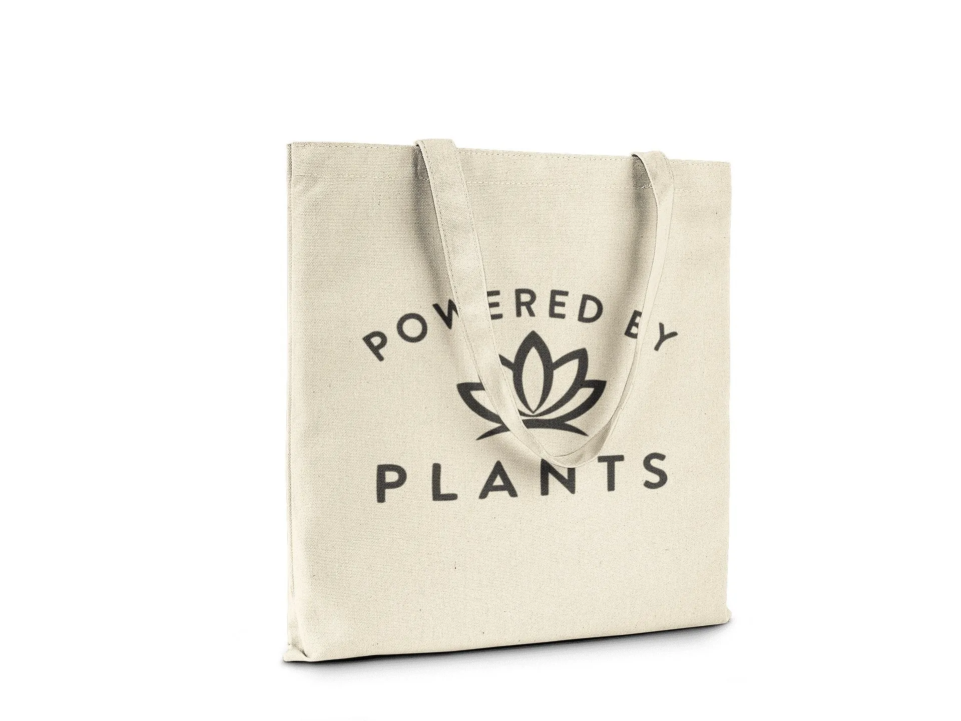 Powered By Plants || Organic Cotton Shoulder Tote Bag