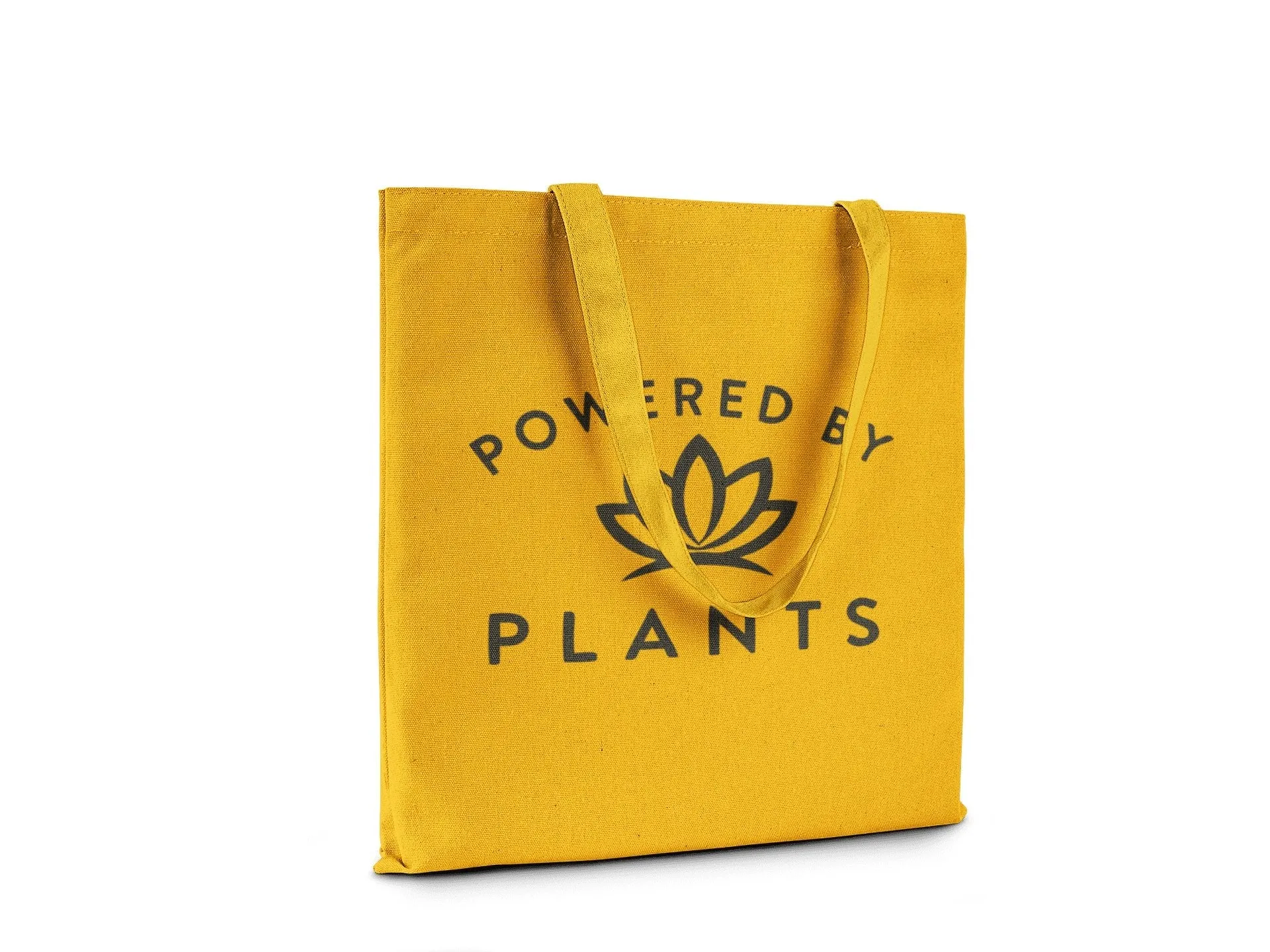 Powered By Plants || Organic Cotton Shoulder Tote Bag